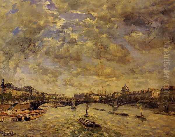 The Pont Carousel Paris Oil Painting by Frank Myers Boggs