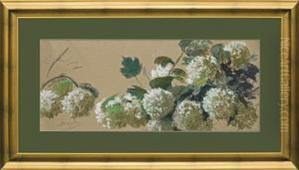 Decorative Frieze - Blooming Viburnum Oil Painting by Leon Wyczolkowski