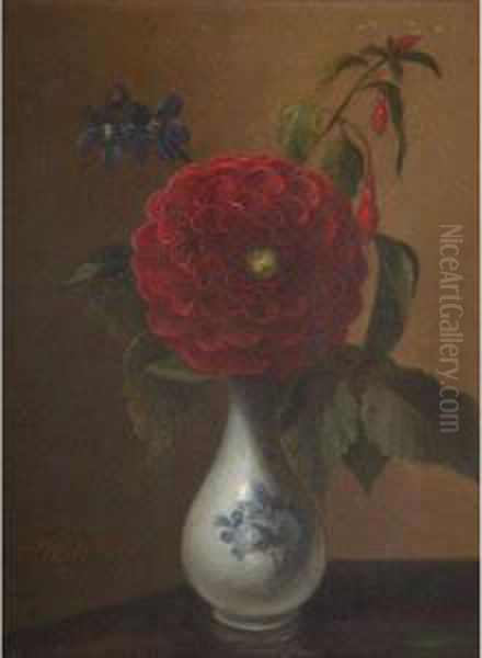 Still Life With Flowers In A Vase Oil Painting by Arnoud Wydeveld