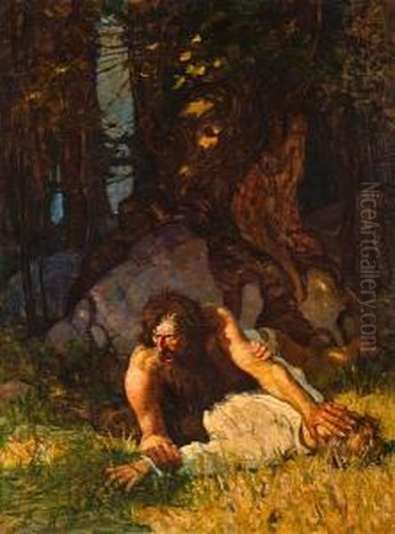 The Wild Man Of Tabor Island Oil Painting by Newell Convers Wyeth