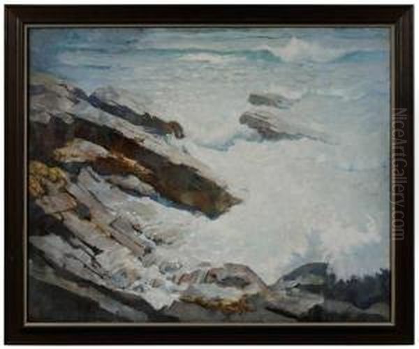 Maine Seascape Oil Painting by Newell Convers Wyeth