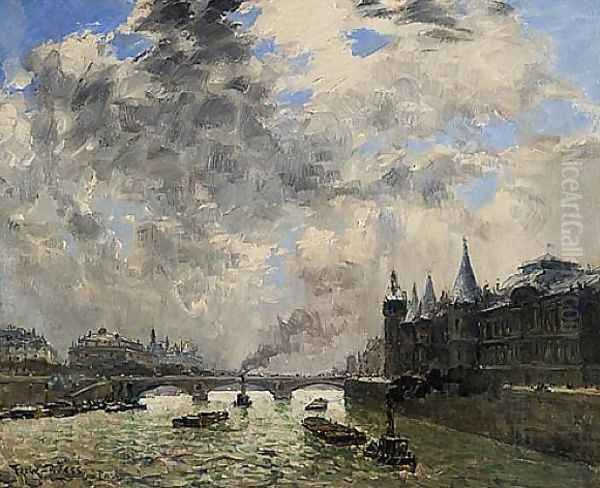 La Seine a Paris Oil Painting by Frank Myers Boggs