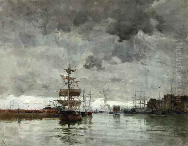 The Port Oil Painting by Frank Myers Boggs