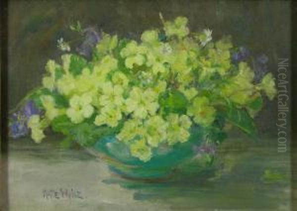 Primroses Oil Painting by Kate Wylie