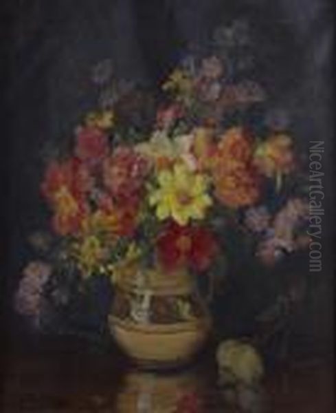 Mixed Flowers Oil Painting by Kate Wylie