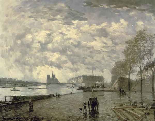 The Seine and Notre Dame Oil Painting by Frank Myers Boggs