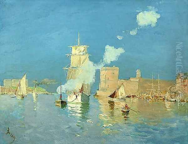 L'entrée du Port de Marseilles Oil Painting by Frank Myers Boggs