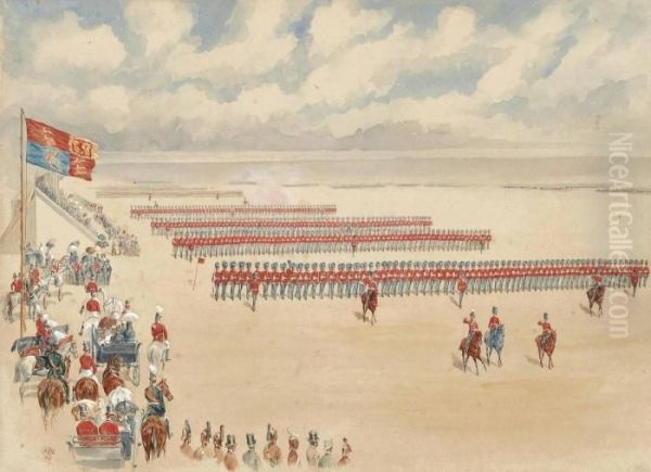 The March Past Of The Northumberland Fusiliers Oil Painting by Reginald Augustus Wymer