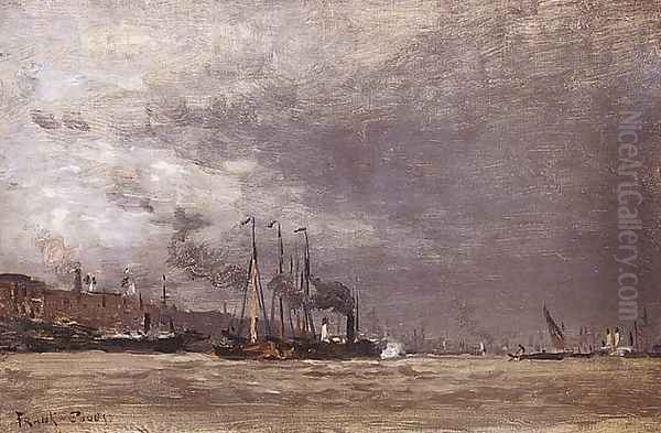 Thames at Greenwich Oil Painting by Frank Myers Boggs