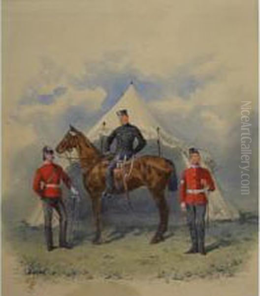 Two Officers Oil Painting by Reginald Augustus Wymer