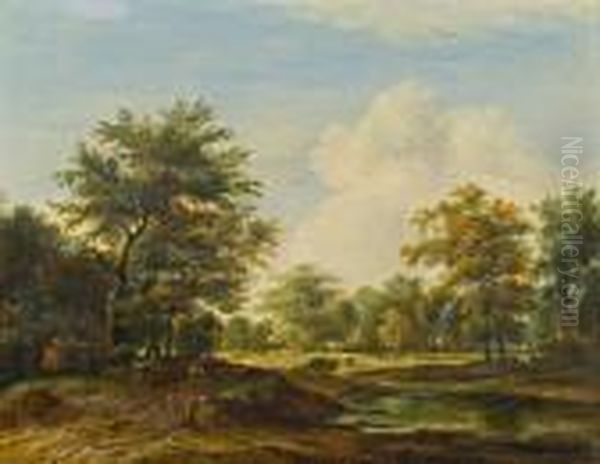 Bewaldete Landschaft Mit Wanderern Oil Painting by Jan Wijnants