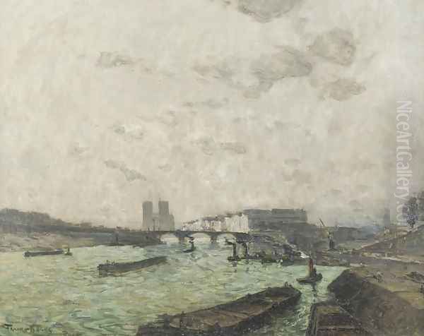 Seine: Quai Henri IV Oil Painting by Frank Myers Boggs