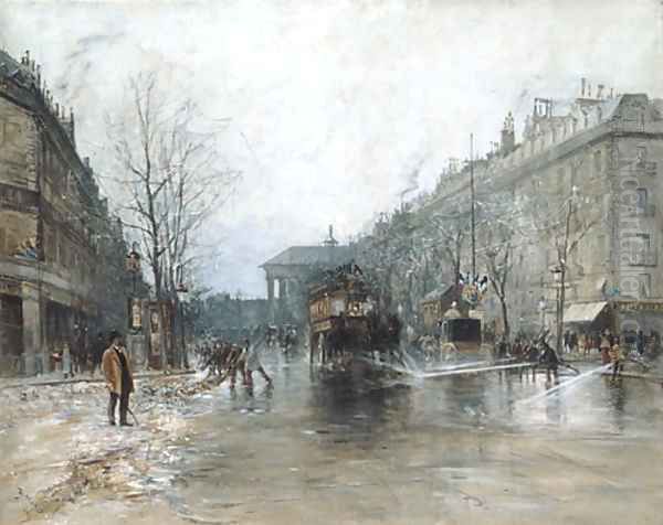 Paris Street Scene 1893 Oil Painting by Frank Myers Boggs