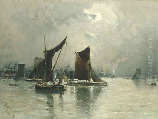 On the Thames 1883 Oil Painting by Frank Myers Boggs