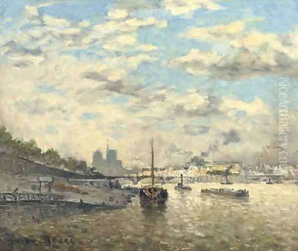 Along the Seine Oil Painting by Frank Myers Boggs