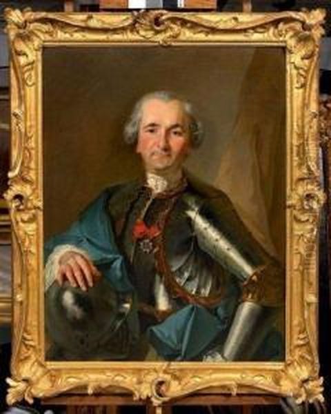 Portrait D'un Membre De La Famille Murinais En Armure Oil Painting by Johann Melchior J. Wyrsch