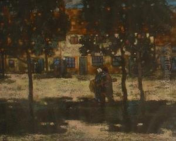 The Village Square Oil Painting by Henry Taylor Wyse