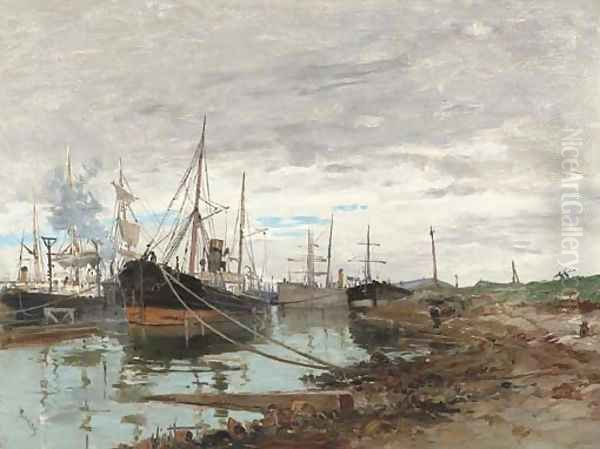 On the Quay Oil Painting by Frank Myers Boggs