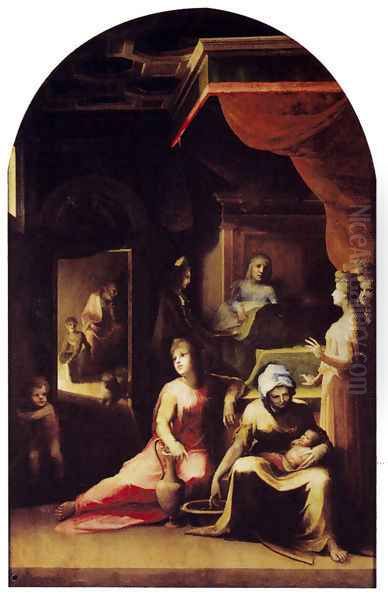 Birth Of The Virgin 1543 Oil Painting by Domenico Beccafumi