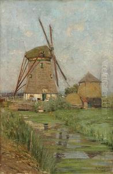 Petit Moulin Pres De La Riviere Oil Painting by Rodolphe Paul Wytsman