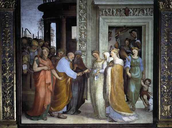 The Betrothal of the Virgin 1518 Oil Painting by Domenico Beccafumi