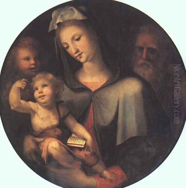 The Holy Family with Young Saint John 1530 Oil Painting by Domenico Beccafumi