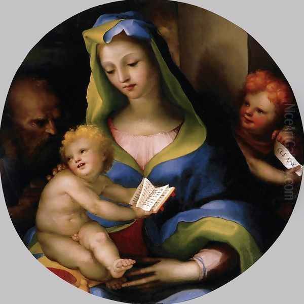 The Holy Family with Young Saint John 1523-24 Oil Painting by Domenico Beccafumi