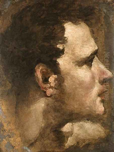 Head of a Youth Seen in Profile Oil Painting by Domenico Beccafumi