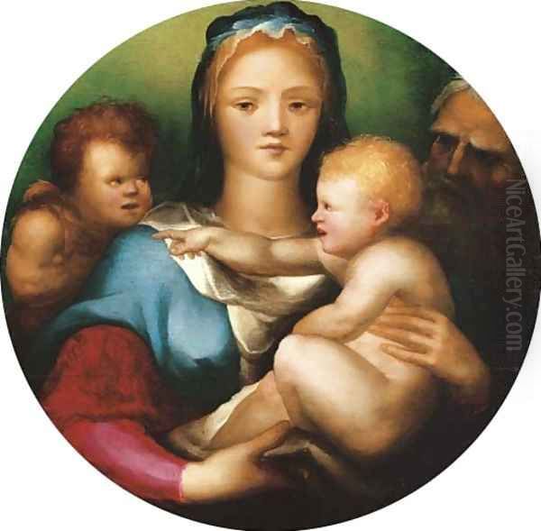 The Holy Family with Saint John the Baptist Oil Painting by Domenico Beccafumi