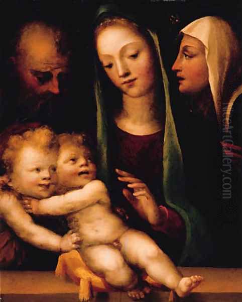 The Holy Family with the Infant Saint John the Baptist and Saint Catherine of Siena Oil Painting by Domenico Beccafumi