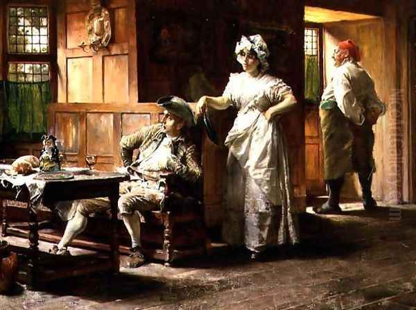 A Doubtful Customer Oil Painting by Edgar Bundy