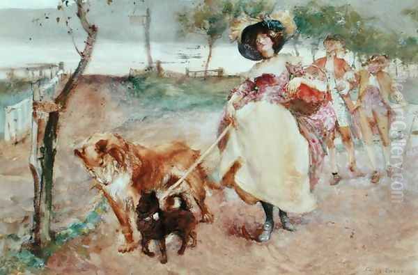 A Vigorous Outing Oil Painting by Edgar Bundy