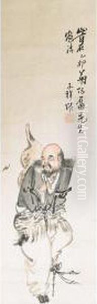 Daoist Immortal Li Teigui Oil Painting by Zhang Xiang