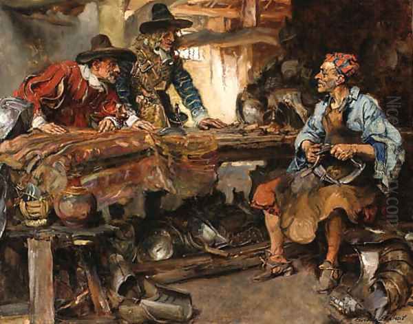 The armourer Oil Painting by Edgar Bundy