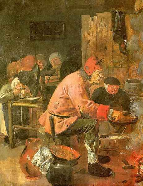 The Pancake Baker 1620s Oil Painting by Adriaen Brouwer