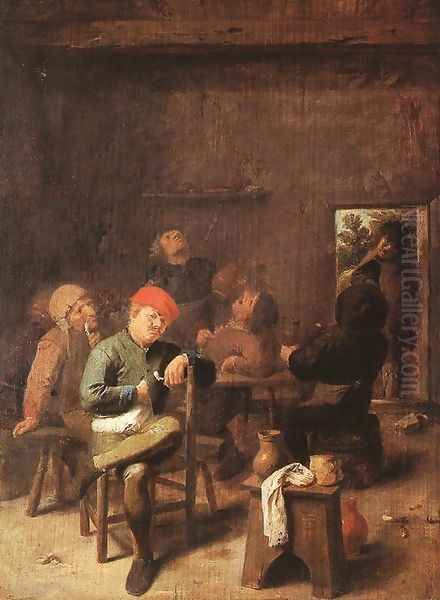 Peasants Smoking and Drinking c. 1635 Oil Painting by Adriaen Brouwer