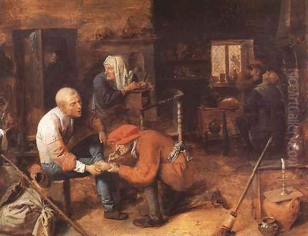 The Operation Oil Painting by Adriaen Brouwer