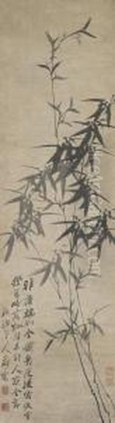 Ink Bamboo Oil Painting by Zheng Xie