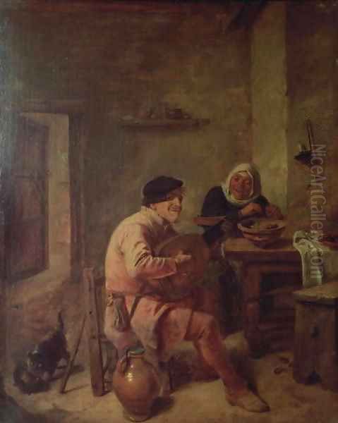 An Interior with Figures Oil Painting by Adriaen Brouwer