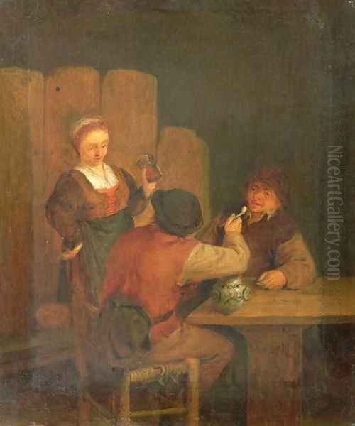 Domestic Interior Oil Painting by Adriaen Brouwer