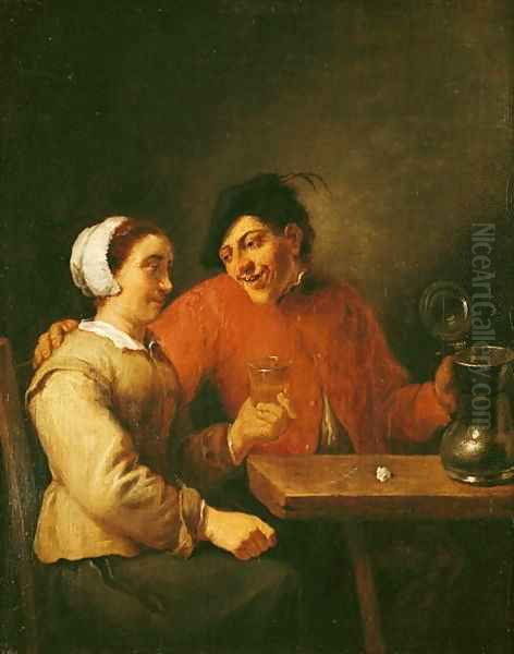 Drinkers Oil Painting by Adriaen Brouwer