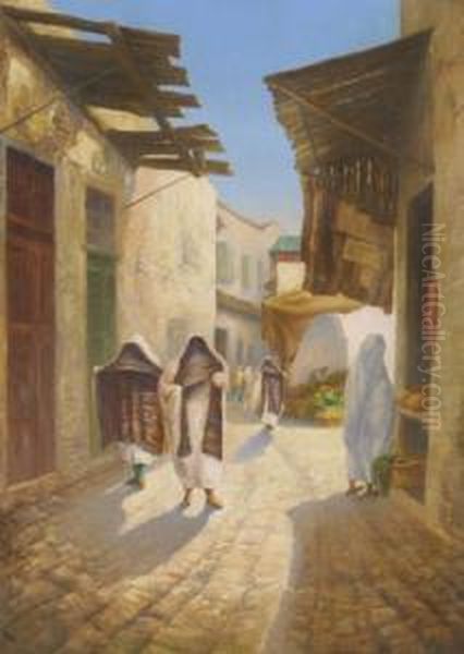 Mercato Arabo Oil Painting by Ettore Ximenes