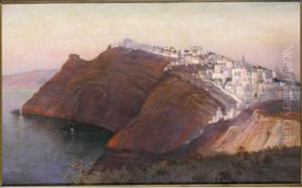 Santorini Oil Painting by Nikolaos Ximonas