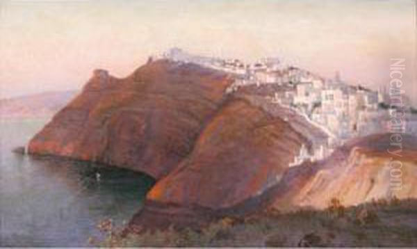 Santorini Oil Painting by Nikolaos Ximonas