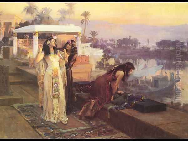 Cleopatra On The Terraces Of Philae Oil Painting by Frederick Arthur Bridgman