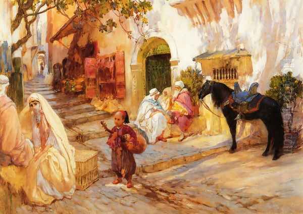 A Street in Algeria Oil Painting by Frederick Arthur Bridgman