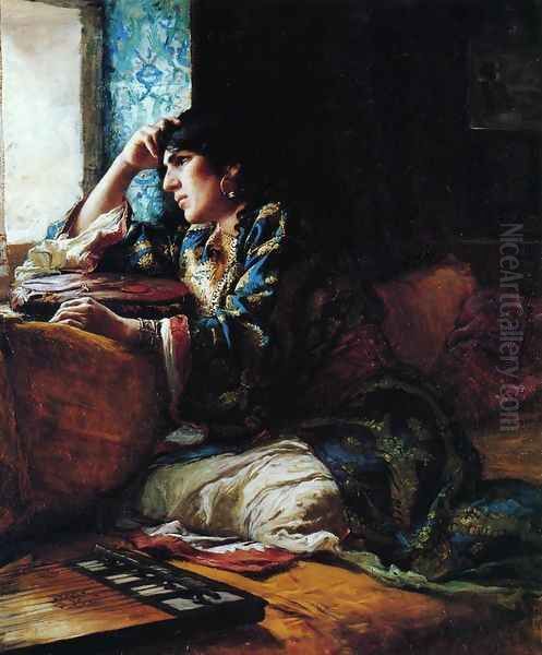 Aicha, a Woman of Morocco Oil Painting by Frederick Arthur Bridgman