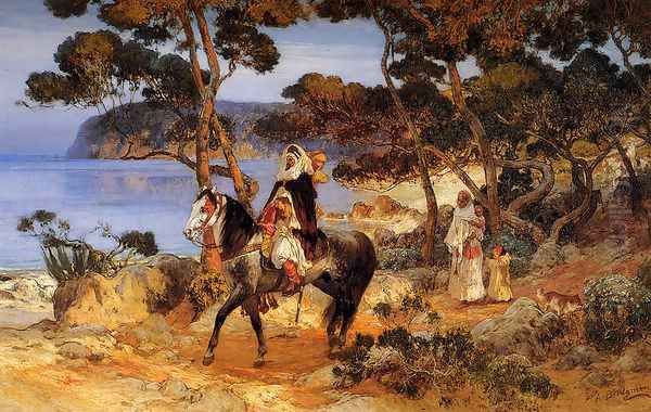 A Coastal Trail Oil Painting by Frederick Arthur Bridgman