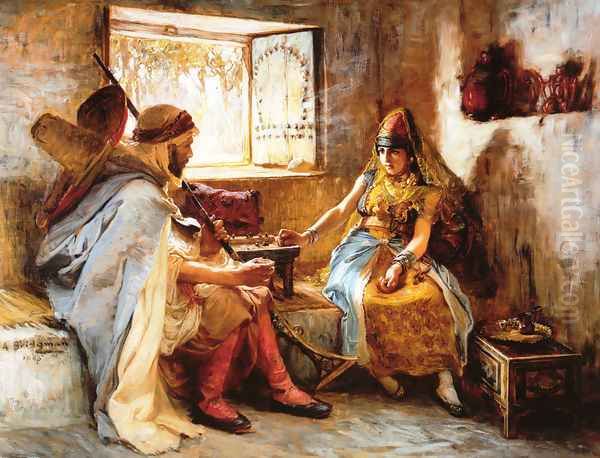 The Game Of Chance Oil Painting by Frederick Arthur Bridgman