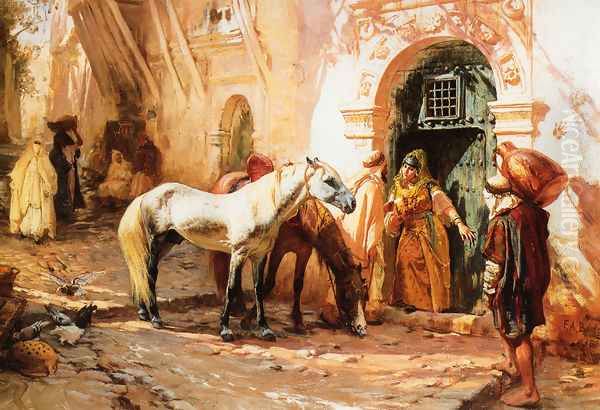 Scene In Morocco Oil Painting by Frederick Arthur Bridgman